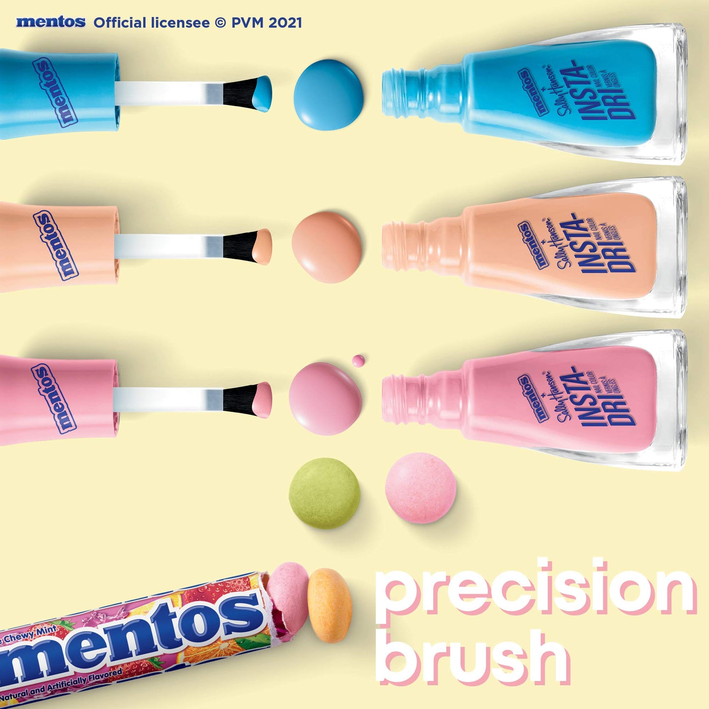 Sally Hansen Insta-Dri x Mentos Nail Polish, Peppermint Dandy, Pack of 1 Beauty & Personal Care Sally Hansen