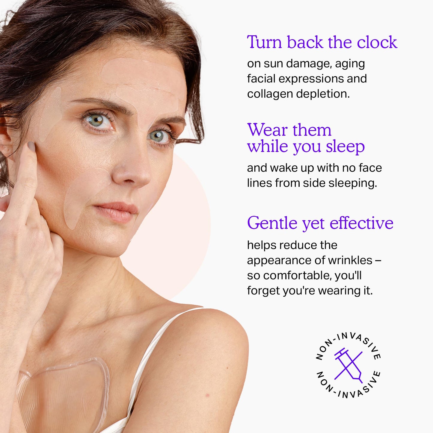 BLUMBODY Face, Forehead Wrinkle Patches - Anti Wrinkle Facial Patches to Smooth Eye, Mouth, Forehead Wrinkles - Non-Silicone Face Tape for Fine