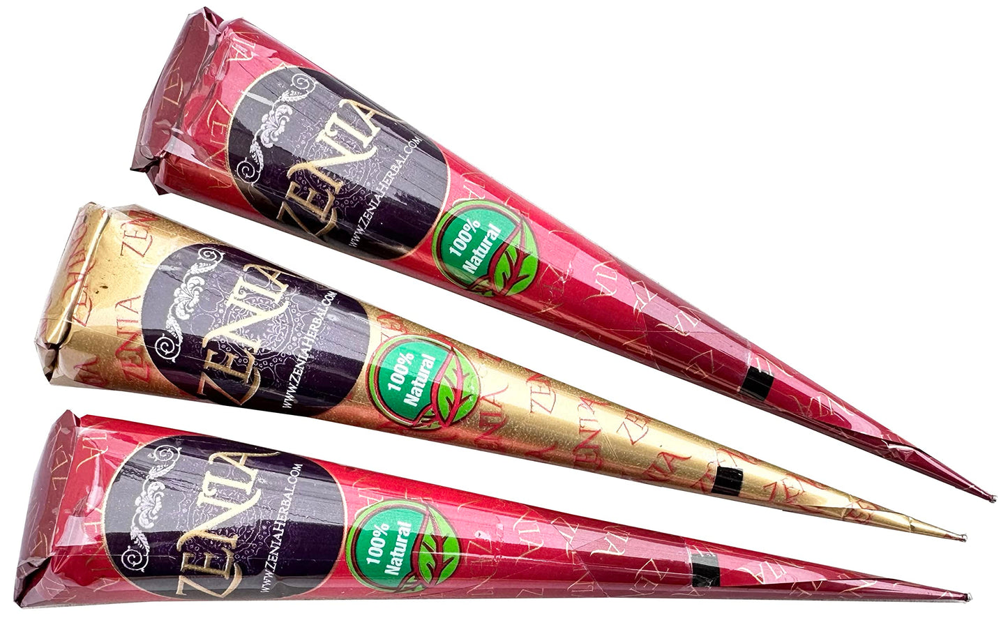 Zenia (Pack of 24) 100% Natural Henna Hair Color Paste Hair Dye Cones Dark Reddish-Brown Color 25g Each Cone Beauty and Personal Care Zenia