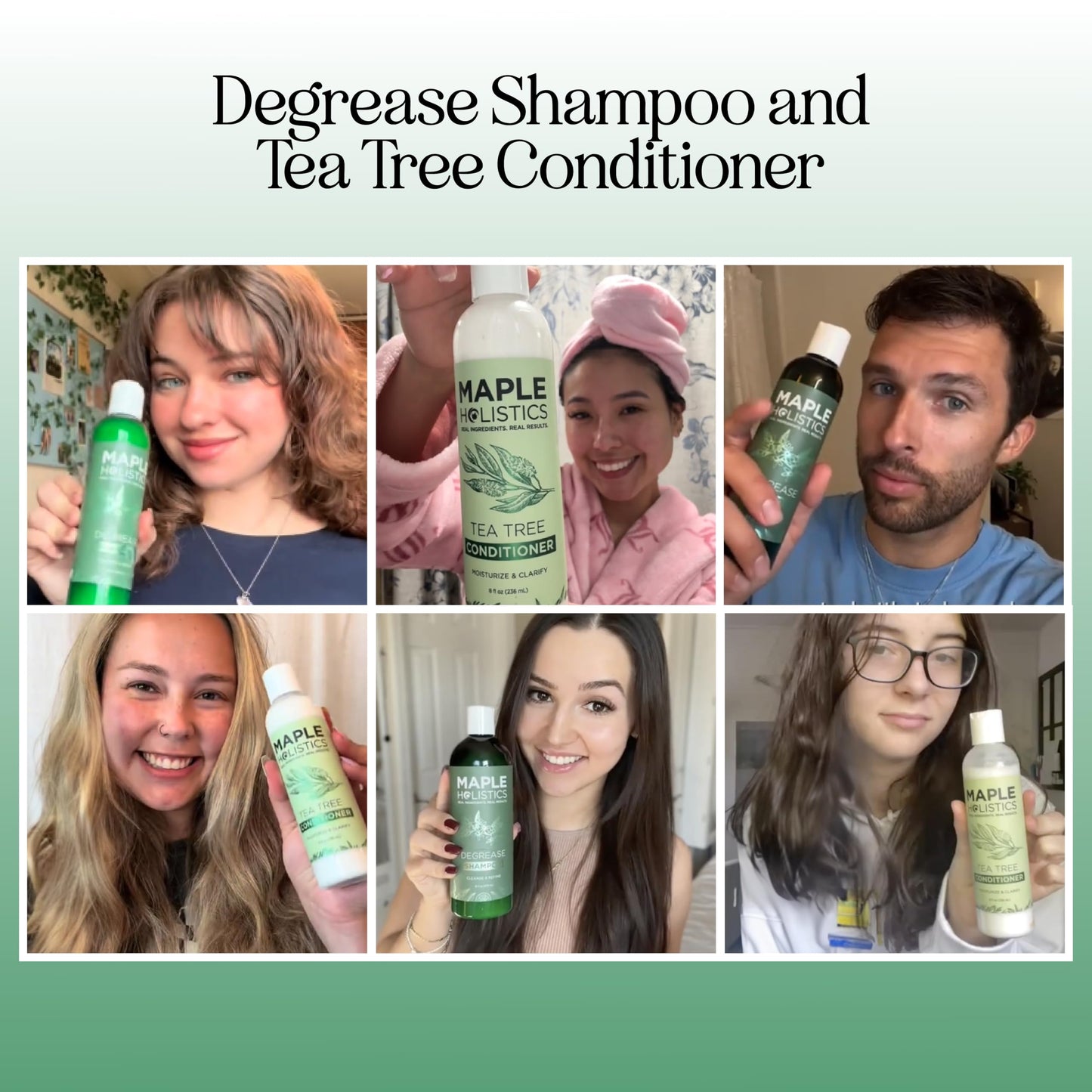 Shampoo and Conditioner for Oily Hair and Scalp - Sulfate and Paraben Free Shampoo and Conditioner Set for Oily Hair Care with Deep Cleansing Tea Tree