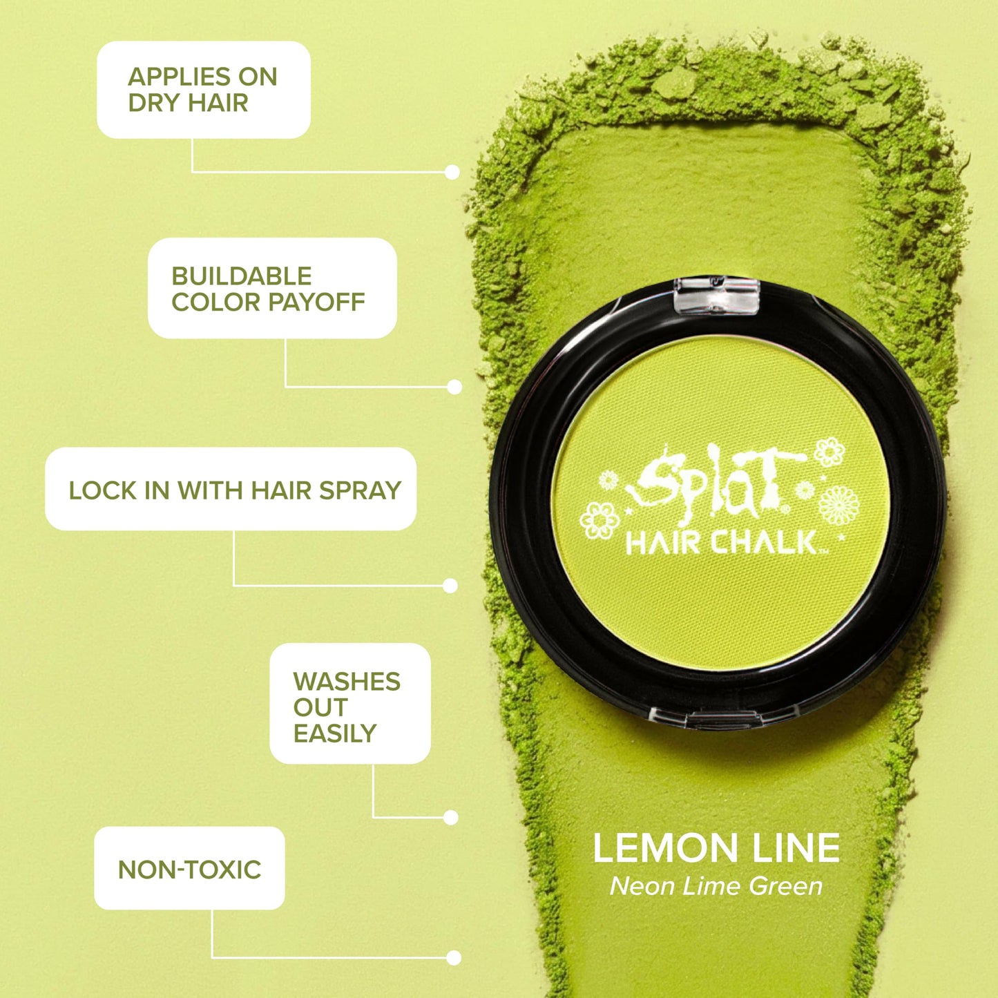 Splat Hair Chalk |Lemon Lime| Temporary Hair Color
