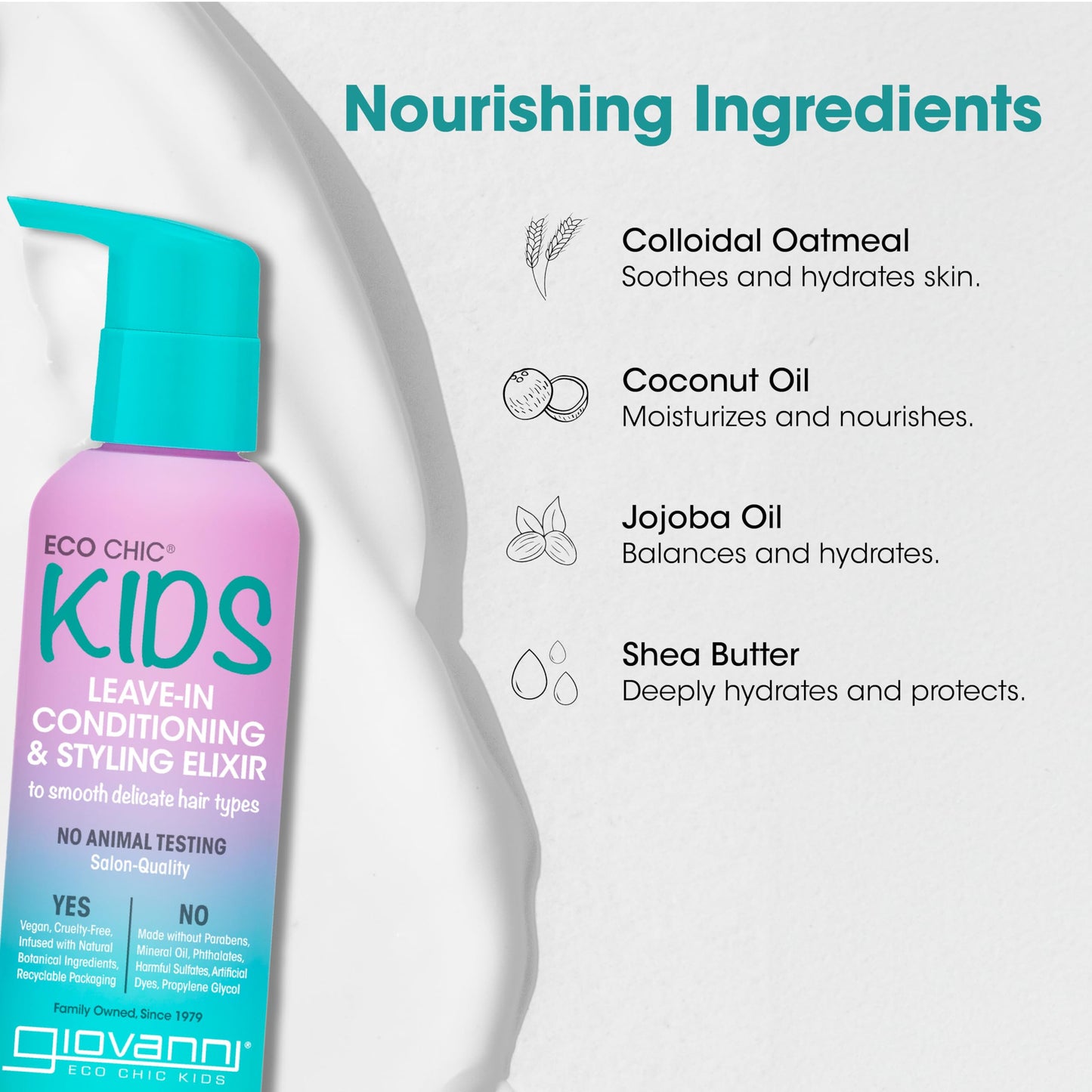 Giovanni Cosmetics Kids Leave In Cond, 4.5 fl oz