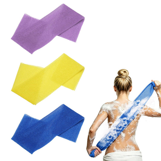 uxcell 3 Pcs Back Scrubber, Nylon Bath Sponge Extended, 31 Inch African Exfoliating Long Net Body Scrubber Shower Loofah for Women Men Use Body Bath Beauty and Personal Care uxcell