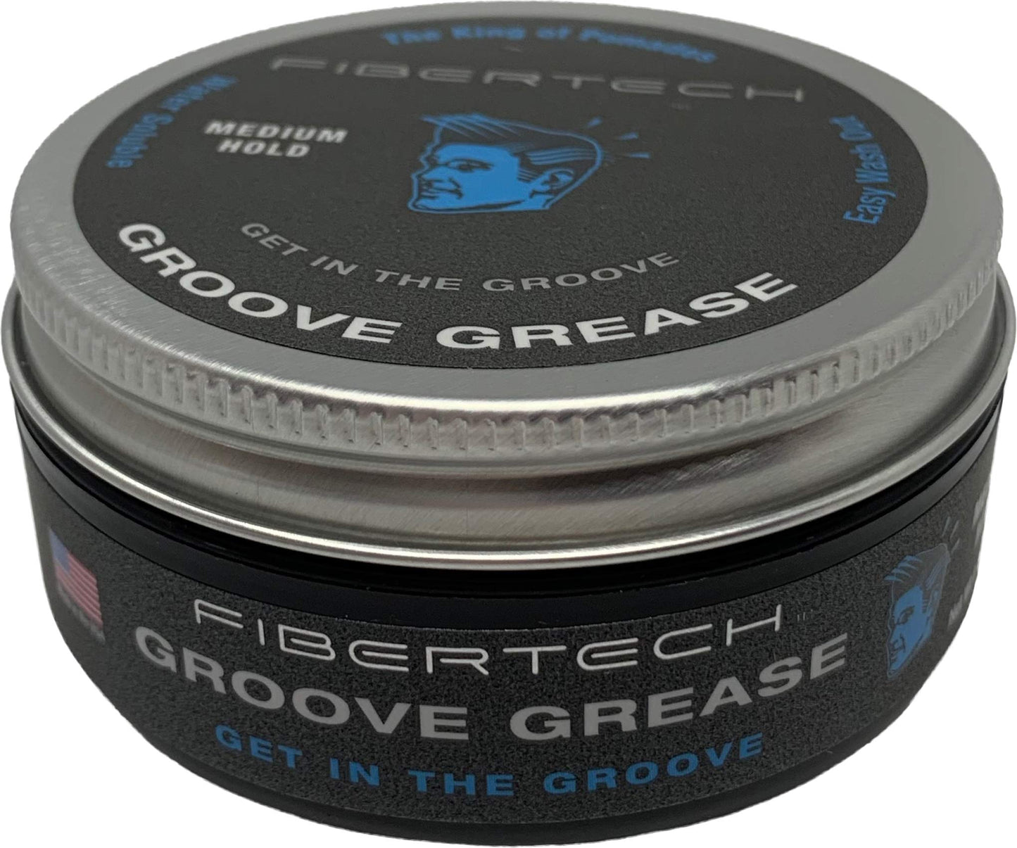 Fibertech | GROOVE GREASE | Medium Hold High Shine| Professional Grade Water-Based Pomade | Natural Ingredients | Long Lasting Styling Volume | Easy