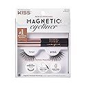 KISS Magnetic False Eyelashes and Eyeliner, ‘Tempt’, 14mm, Easy to Apply, Reusable, No Glue, Flexiband Technology, Precision Felt Tip, Fortified
