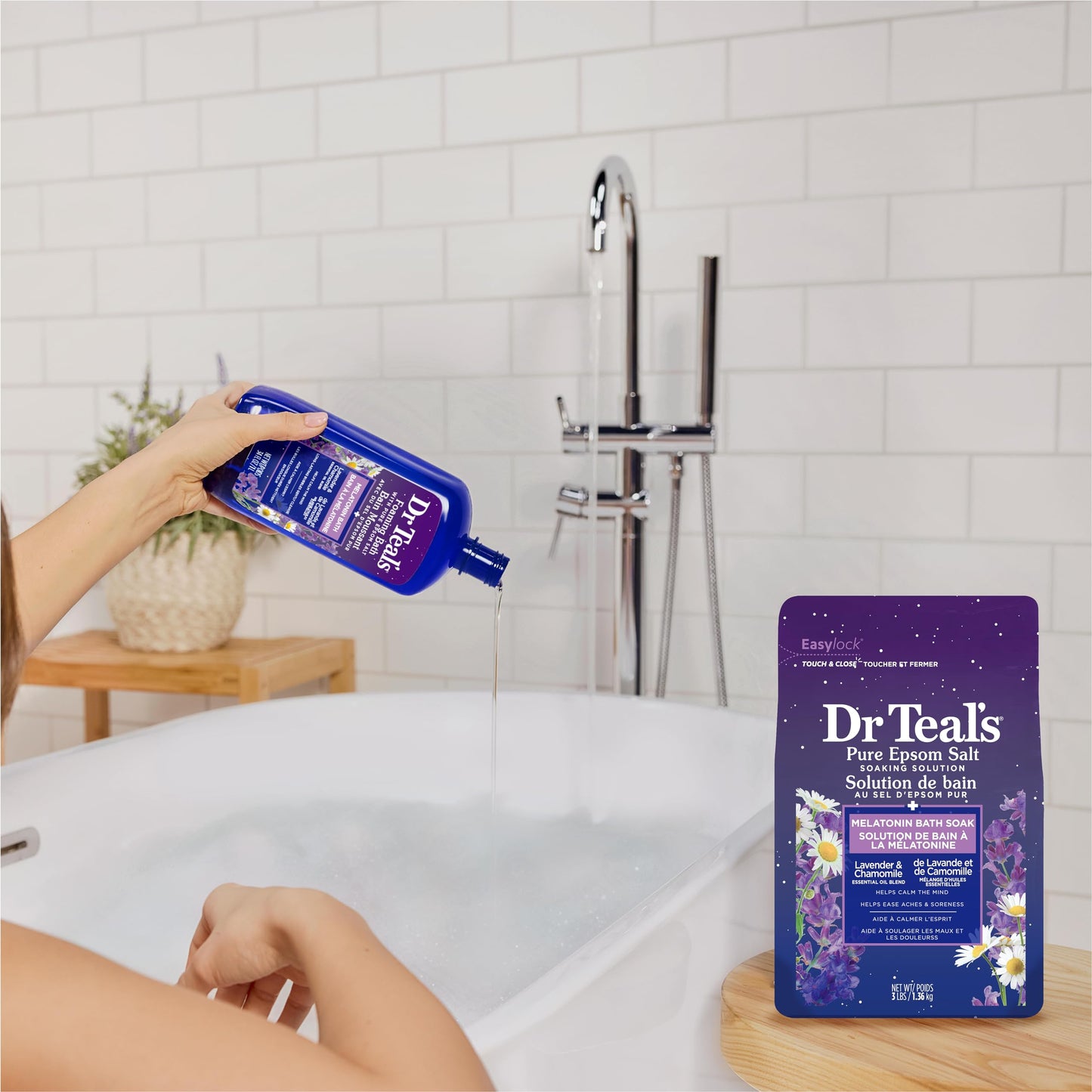 Dr Teal's Foaming Bath With Pure Epsom Salt Sleep Bath With Melatonin & Essential Oils 34 FL OZ