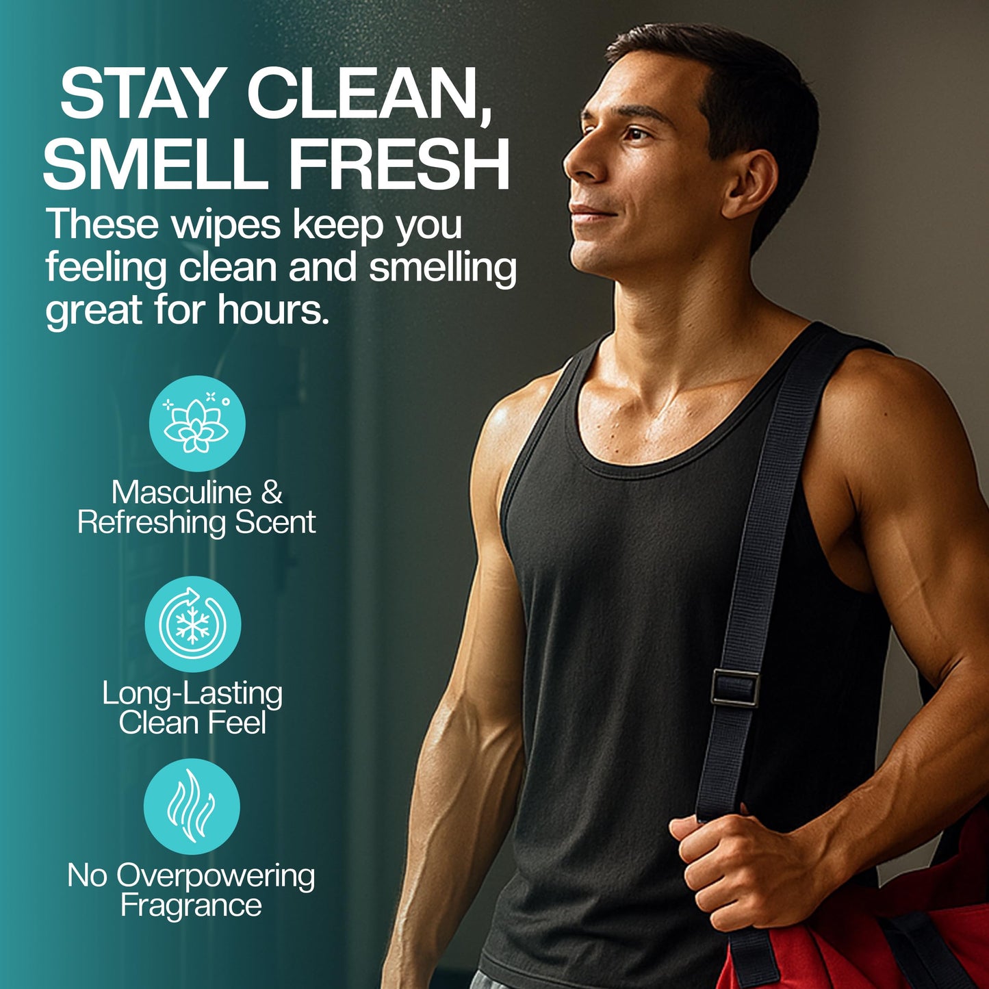 Men's Cooling Face + Body Cleansing Wipes - 4 Pack - 120 Count Post Workout Travel Towlettes
