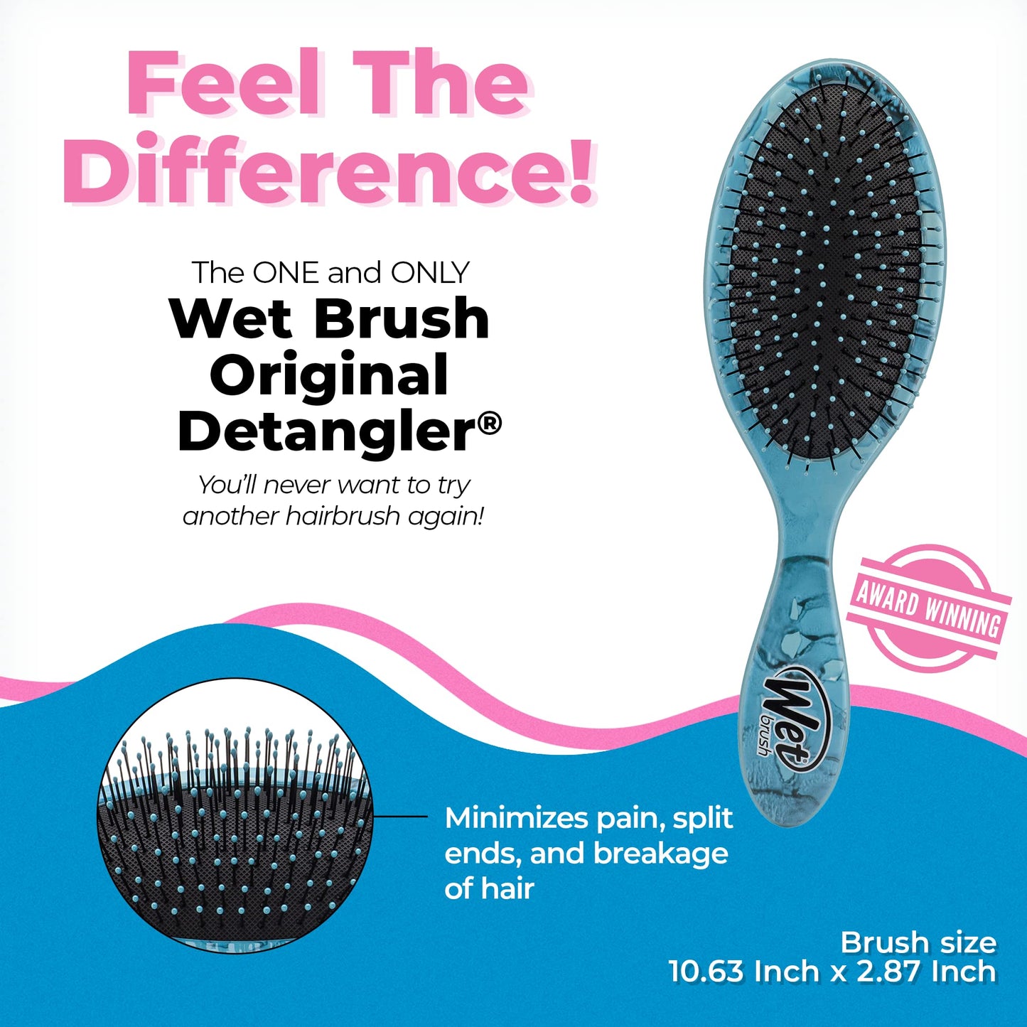 Wet Brush Original Detangler Hair Brush, Arctic Blue - All Hair Types - Ultra-Soft IntelliFlex Detangler Bristles Glide Through Tangles with Ease