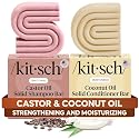 Kitsch Castor Oil Shampoo Bar & Coconut Oil Conditioner Bar - Nourishing Shampoo and Conditioner Set for Dry, Damaged Hair - Strengthening Hair Care
