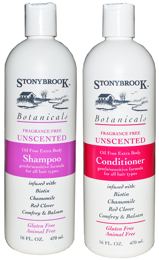 Stonybrook Botanicals Fragrance Free Unscented Shampoo and Conditioner Set