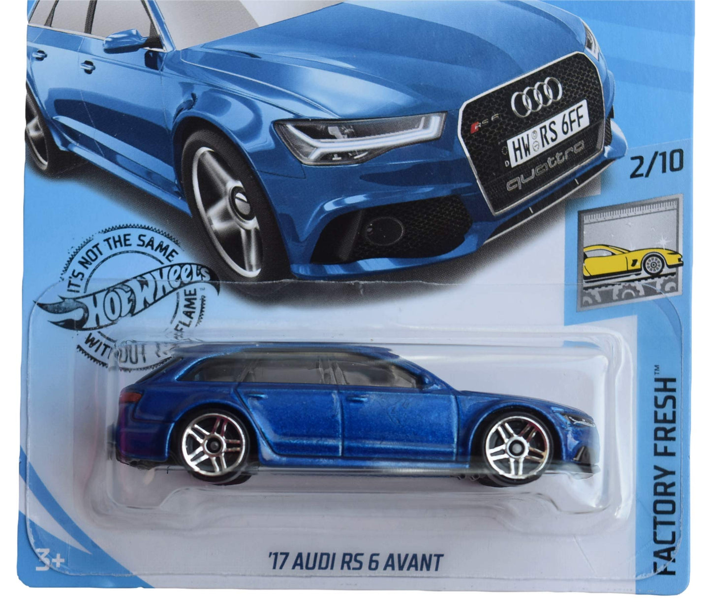 Hot Wheels 1:64 Scale Die-Cast Car Model Audi RS 6 Avant 2017 Blue, 4 x 7 x 2 Inches, Unisex Children