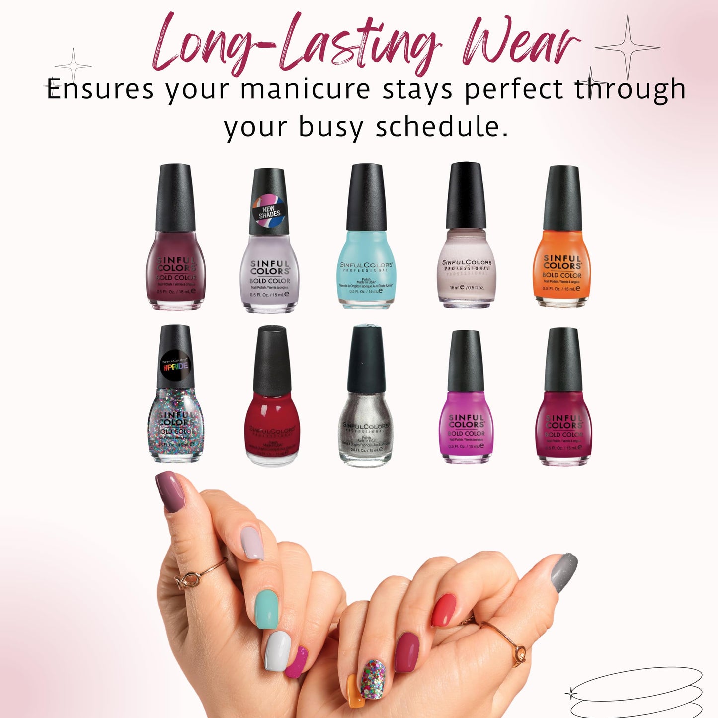 Sinful Colors Nail Polish Set 10 Piece Surprise, Plus 2 Bonus Repeat Shades