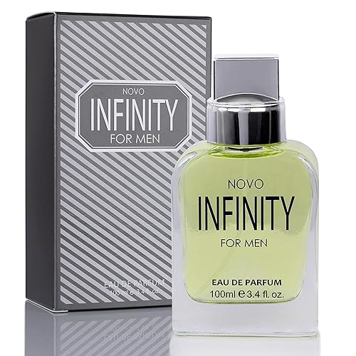 NovoGlow Novo Infinity for Men- 3.4 Fluid Ounce Eau De Parfum Spray for Men - Refreshing Citrusy & Floral Top Notes Smell Fresh All Day Long Lovely