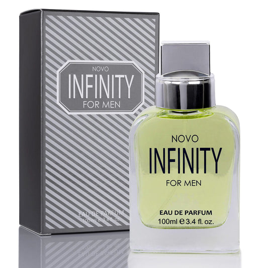 NovoGlow Novo Infinity for Men- 3.4 Fluid Ounce Eau De Parfum Spray for Men - Refreshing Citrusy & Floral Top Notes Smell Fresh All Day Long Lovely