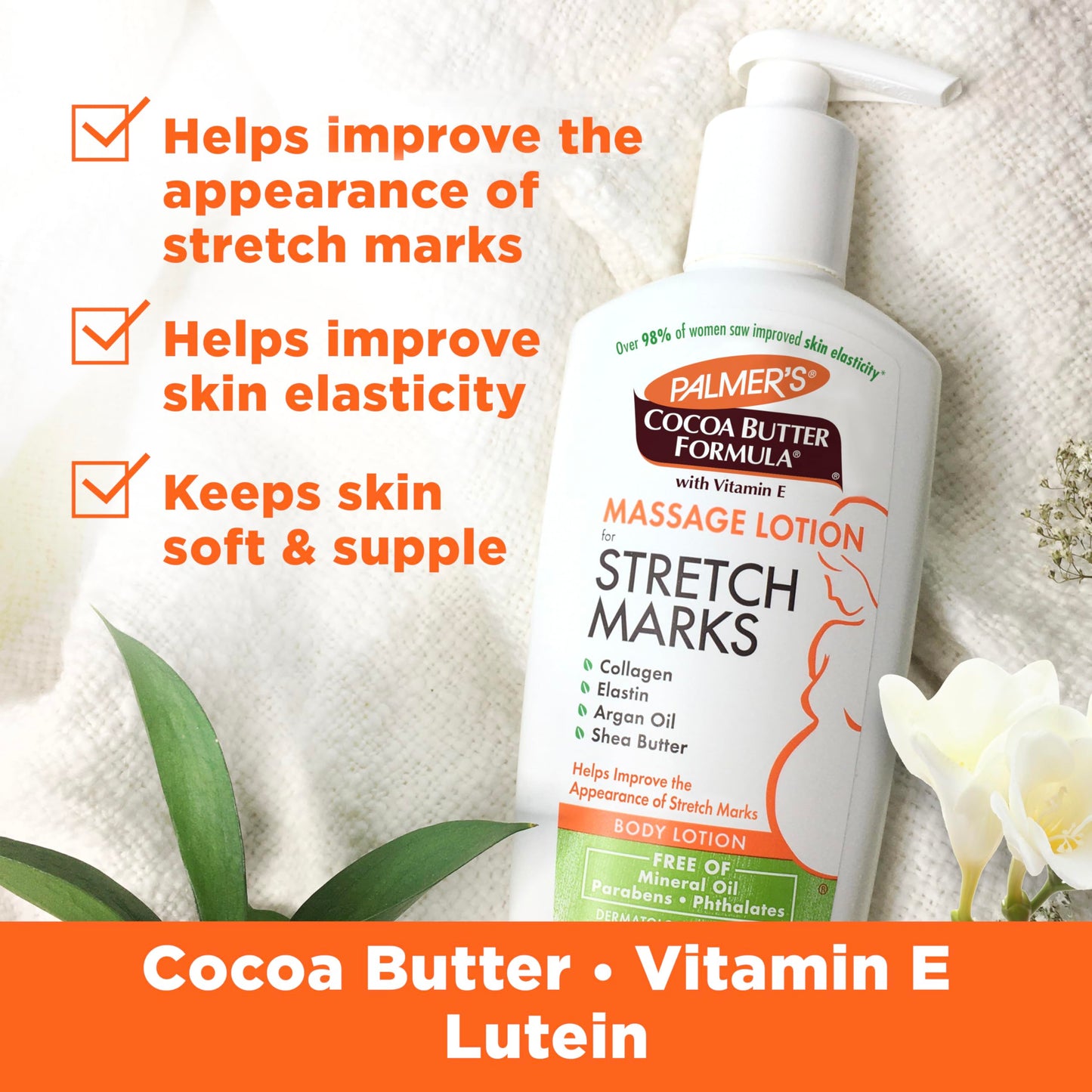 Palmer's Cocoa Butter Formula Massage Lotion For Stretch Marks, Pregnancy Skin Care, Belly Cream with Collagen, Elastin, Argan OIl and Shea Butter Beauty and Personal Care Palmer's