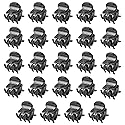 AUEAR, 24 Pack Mini Jaw Clips Plastic Hair Claw for Girls and Women Black Small