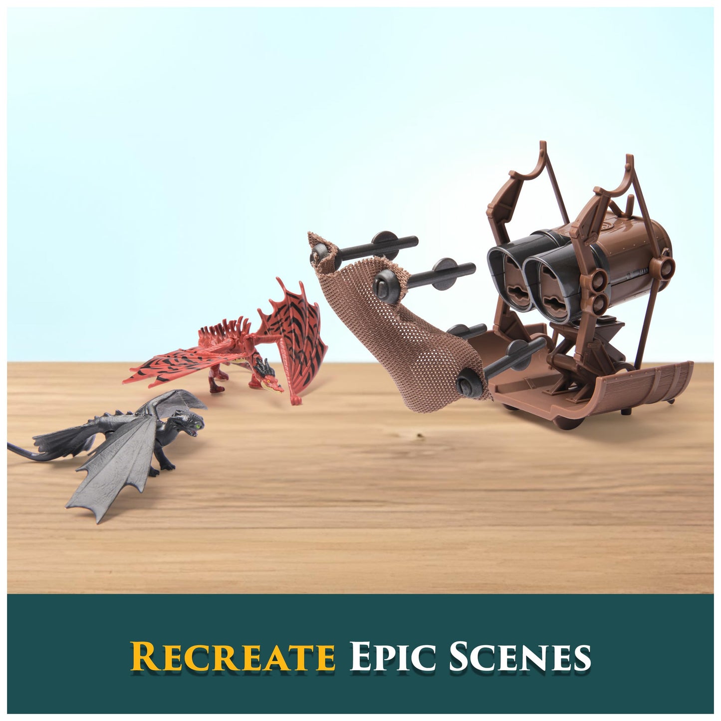 Dreamworks Dragons, 5-Pack Dragon Catcher Set with Hiccup’s Mangler Net Launcher, Kids Toys for Boys & Girls Ages 4 and up