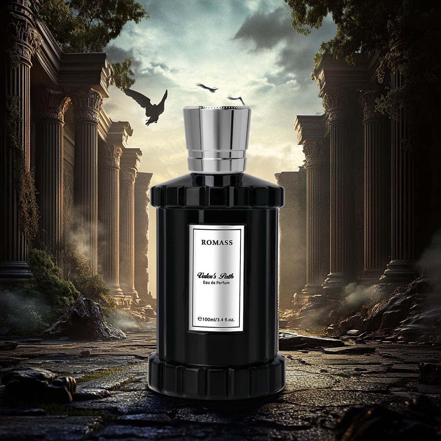 ROMASS Valor's Path Unisex Eau de Parfum Spray - 3.4oz/100ml, Citrus Pineapple & Rose Oud Wood Perfume, Fresh Summer Scent for Men Women Beauty & Personal Care ROMASS