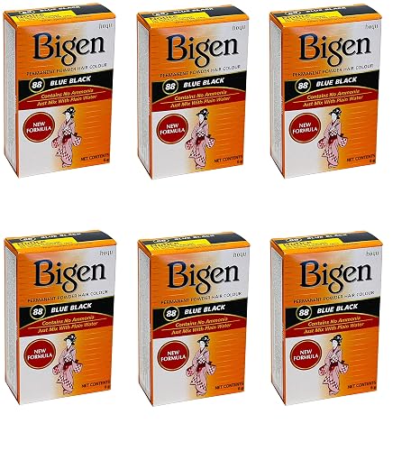 Bigen Powder Hair Color #88 Blue Black (6 Pack)