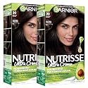 Garnier Nutrisse Ultra Crème Hair Color, Permanent Hair Dye with 100% Gray Coverage, Vegan & Cruelty-Free, 30 Darkest Brown (Sweet Cola), 2 Count