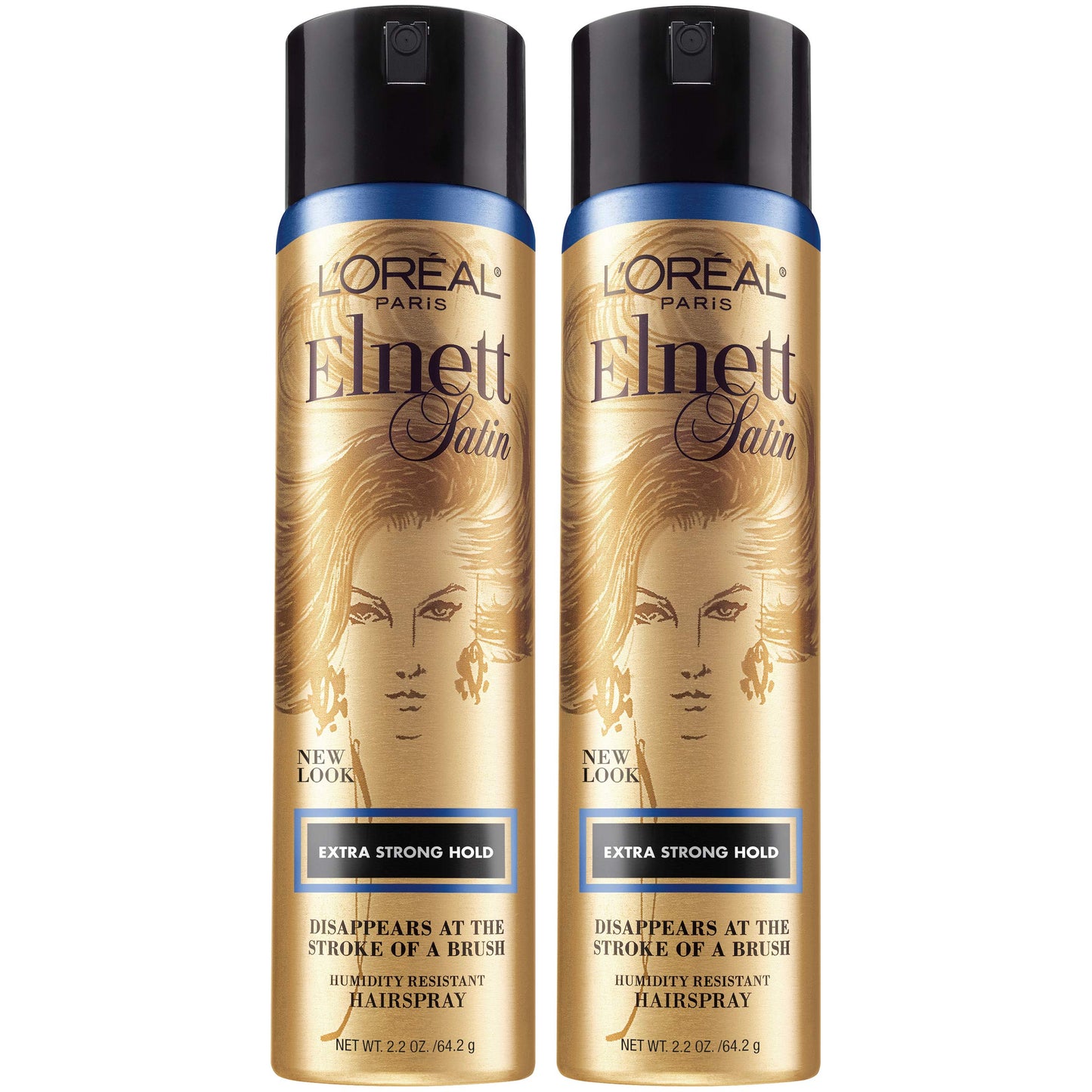L'Oreal Paris Hair Care Elnett Extra Strong Hold Travel Size Hairspray, Long Lasting Plus Humidity Resistant, Hair Spray, 2.2 Ounce (2 Count)