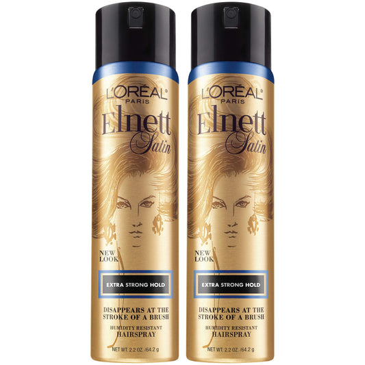 L'Oreal Paris Hair Care Elnett Extra Strong Hold Travel Size Hairspray, Long Lasting Plus Humidity Resistant, Hair Spray, 2.2 Ounce (2 Count)