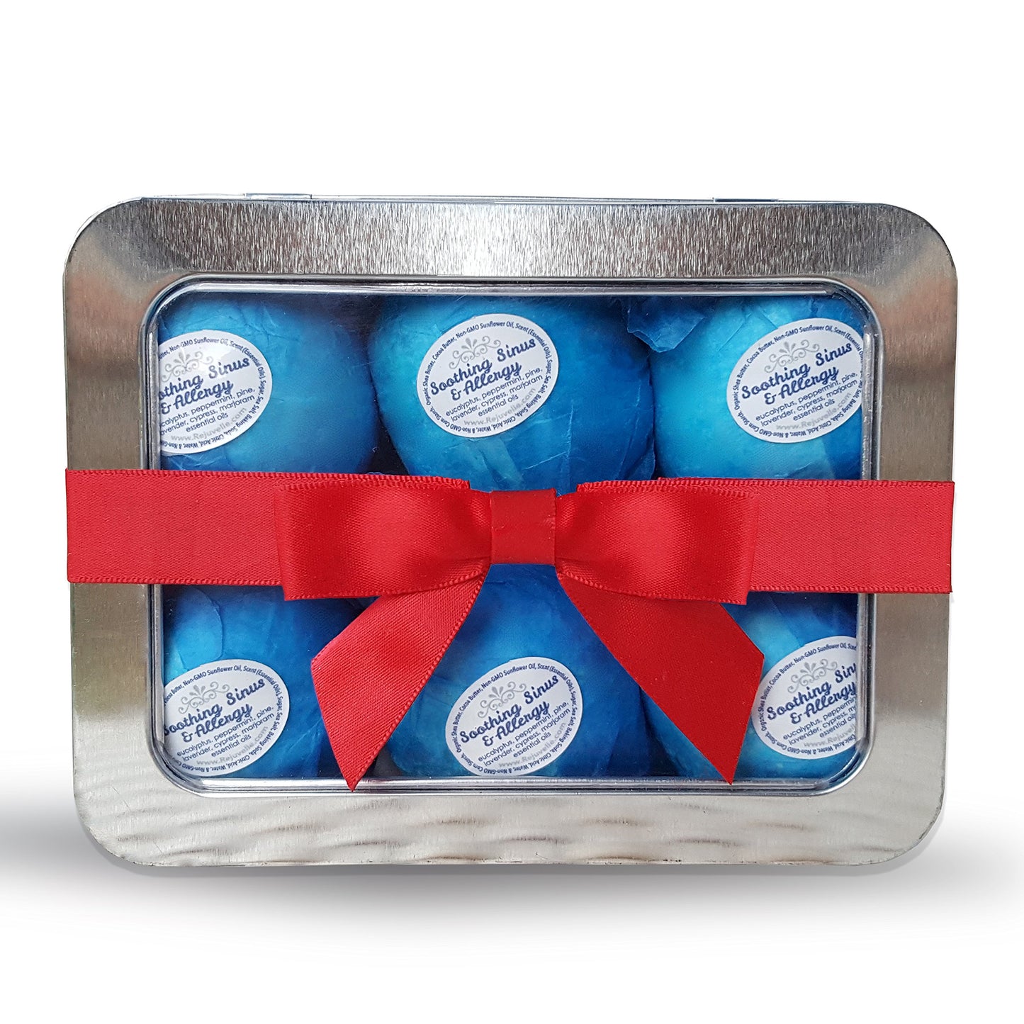 Rejuvelle Bath Bomb Gift Set -6 All Natural Soothing Sinus, Allergy, And Congestion Relief Fizzies. Eucalyptus, Peppermint Essential Oils to Help You Beauty and Personal Care Rejuvelle