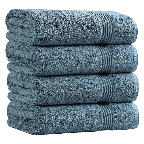 Superior Egyptian Cotton 4-Piece Bath Towel Set for Shower, Bath, Spa, Resort, Hotel, Soft Body Towels, Airbnb Essentials, Apartment, Dorm, Quick…