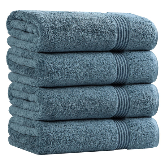 Superior Egyptian Cotton 4-Piece Bath Towel Set for Shower, Bath, Spa, Resort, Hotel, Soft Body Towels, Airbnb Essentials, Apartment, Dorm, Quick…