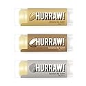 Hurraw! Almond, Coconut, Licorice Lip Balms, 3 Pack Bundle: Organic, Certified Vegan, Cruelty and Gluten Free. Non-GMO, 100% Natural. Bee, Shea, Soy