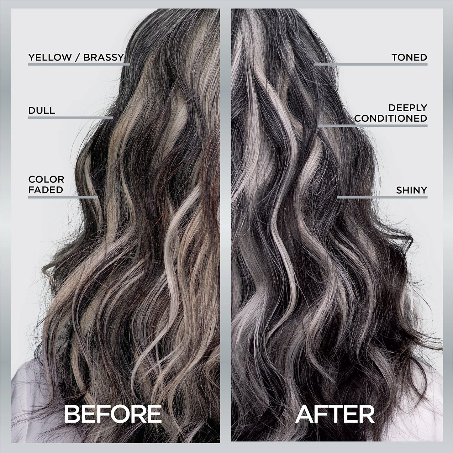 L’Oreal Paris Le Color Gloss One Step Toning Gloss, In-Shower Hair Toner with Deep Conditioning Treatment Formula for Gray Hair, Silver Slate, 1 Kit