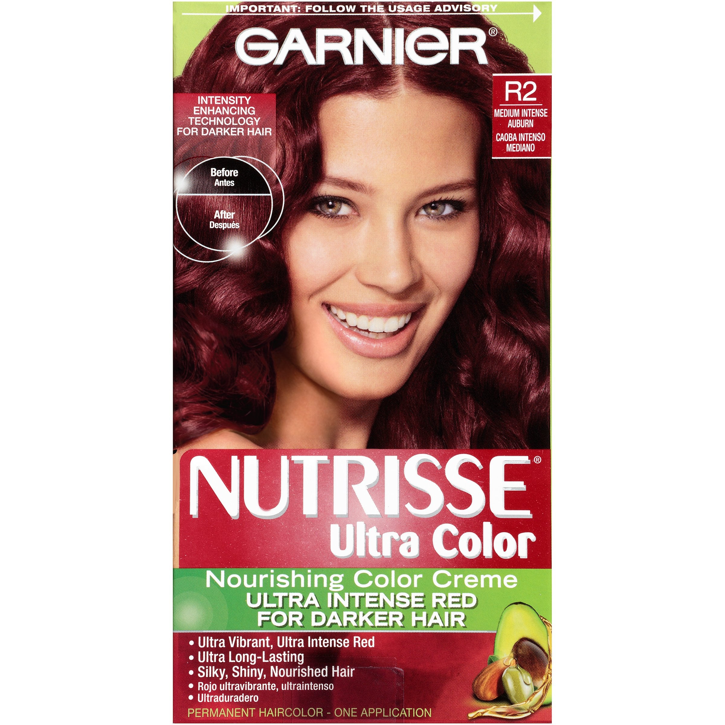 Garnier Nutrisse Ultra Color Nourishing Hair Color Creme, R2 Medium ...