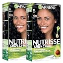 Garnier Nutrisse Ultra Crème Hair Color, Permanent Hair Dye with 100% Gray Coverage, Vegan & Cruelty-Free, 11 Blackest Black (Peppercorn), 2 Count