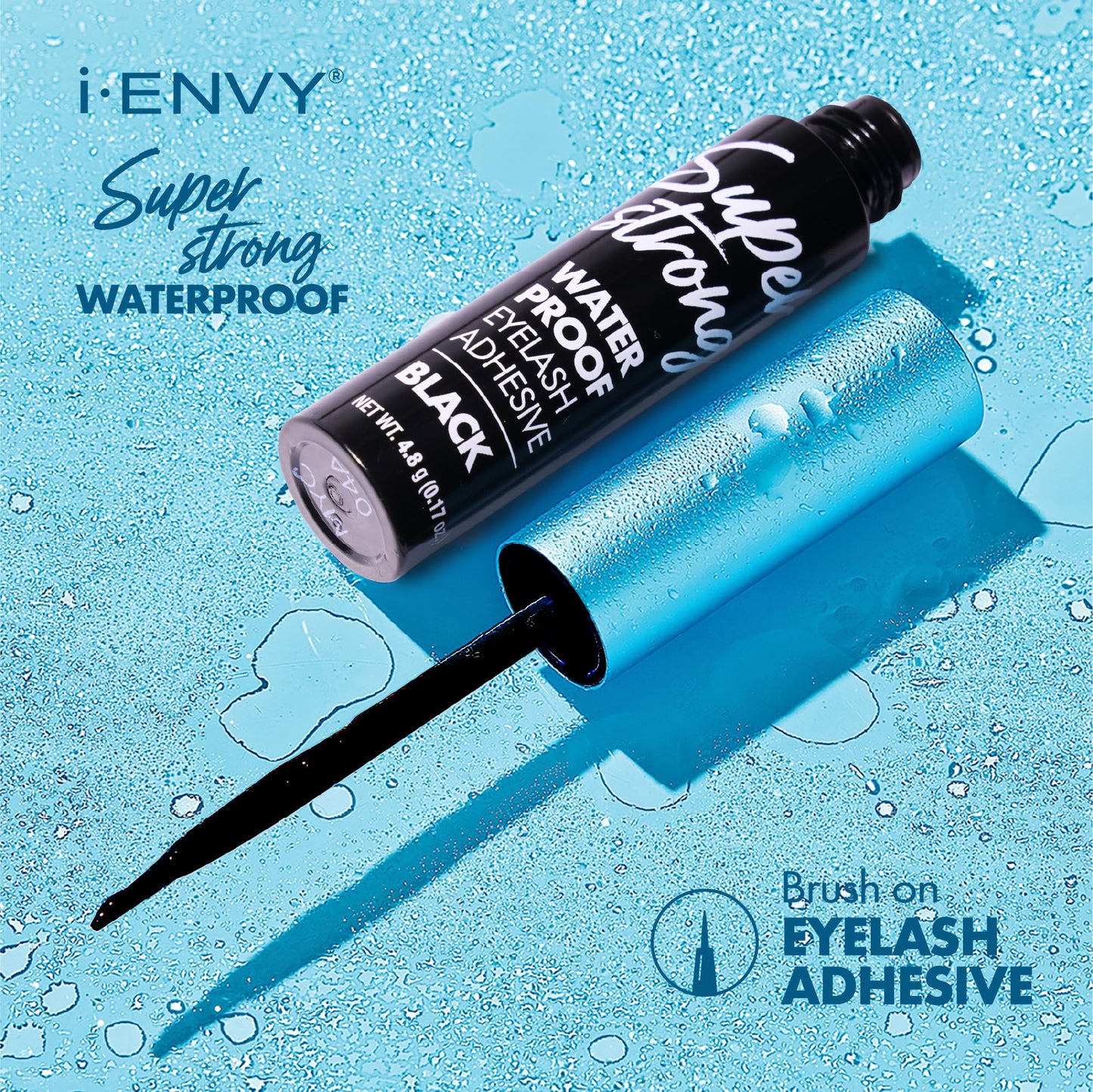 i-ENVY Super Strong Waterproof Black Eyelash Adhesive, Long Lasting Sweat & Tear Proof Lash Glue for Eyelash Extensions, All Day Hold Durable Brush-On Beauty and Personal Care iENVY