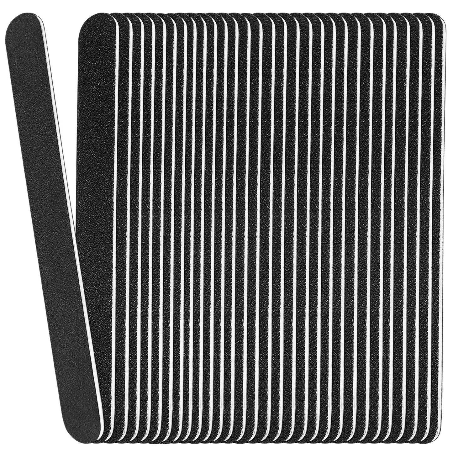 Emery Board Nail Files (24 Pack), 100/180 Grit Wooden Nail File for Natural Nails, 7 Inches Emory Filers Manicure Tool Set Disposable Nail File Beauty and Personal Care HomeyEra