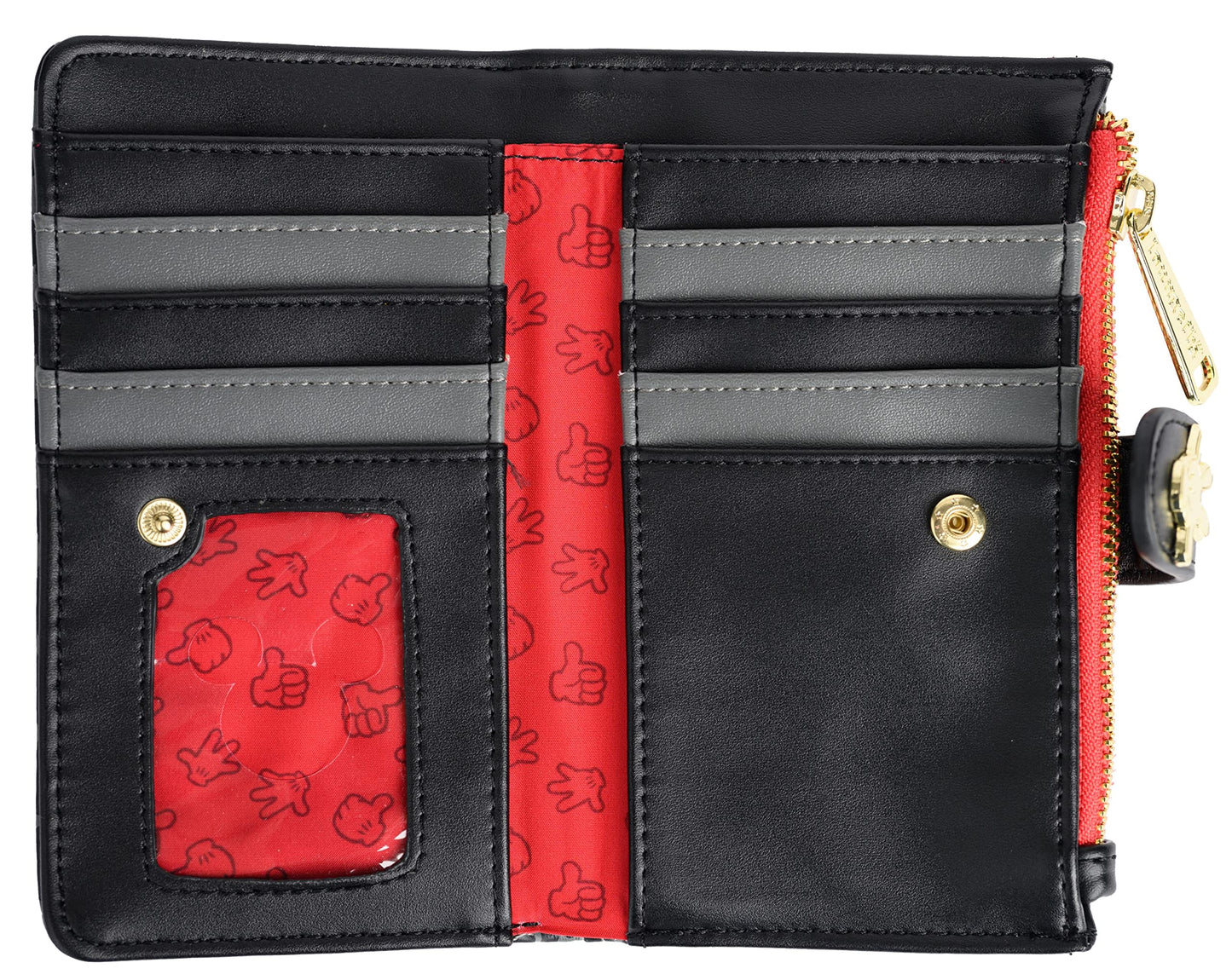 Loungefly Disney Mickey Mouse Faux Leather Wallet Womens Snap Flap Clutch