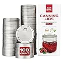 FORJARS - Canning Lids Regular Mouth, 100-Pack - Create Airtight Seals on Mason Jars to Preserve Food for Meal Prep & Food Storage - 2.7 In. Steel…