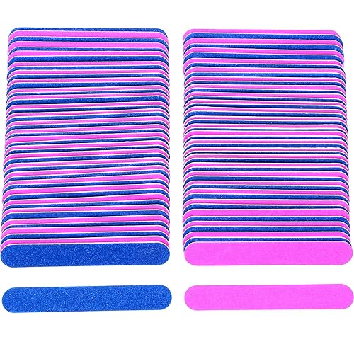 Sumind 100 Pcs Nail File Professional Emery Boards Disposable Grit Nail File 3.35 x 0.51 x 0.05 Inch Double Sided Manicure Tools Kits Pedicure