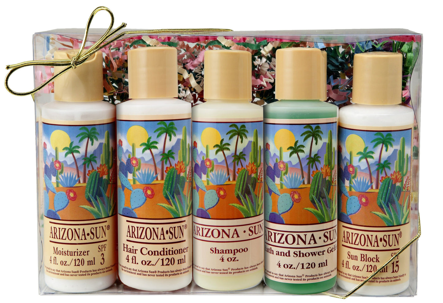 Gift Set - Five - 4 oz. Bath Products - Includes Moisturizer - SPF 15 - Shampoo - Hair Conditioner - Bath and Shower Gelee - Relaxing - Great Gift