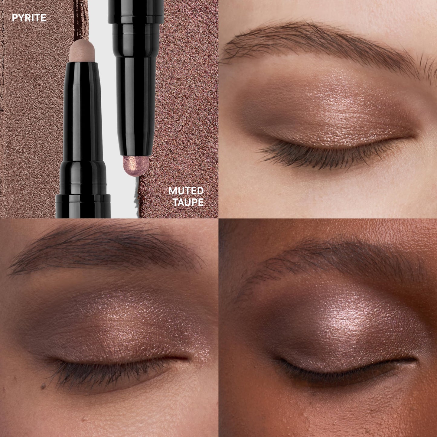 Bobbi Brown Dual-Ended Long-Wear Cream Shadow Stick | Swipe & Go Cream Eyeshadow Stick | 24-Hour Wear for Effortless Eyes, 0.06 Ounce, Pyrite/Muted