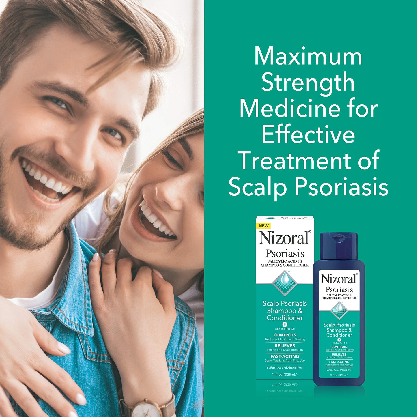 Nizoral Psoriasis Shampoo & Conditioner, 11 Oz, Gentle Scalp Treatment, Relieves Itching and Flaking, Redness and Scaling Effective Scalp Psoriasis Beauty and Personal Care Nizoral