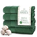 MAURA Basics Performance Bath Towels 100% Turkish Cotton with Hook Loops. Extra Large Luxury Absorbent Plush Towel Sets for Bathroom, Daily Use…