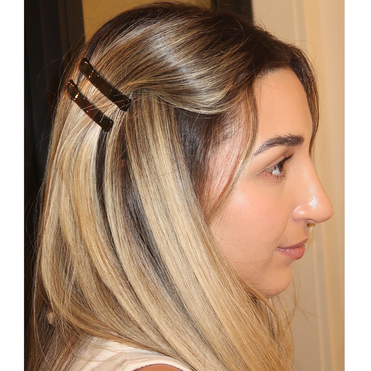 Camila Paris AD1/2 French Hair Barrette Clip for Girls, Set of 2 Rubberized Metal Clasp Strong Hold Grip Hair Clips for Women, No Slip Durable Styling