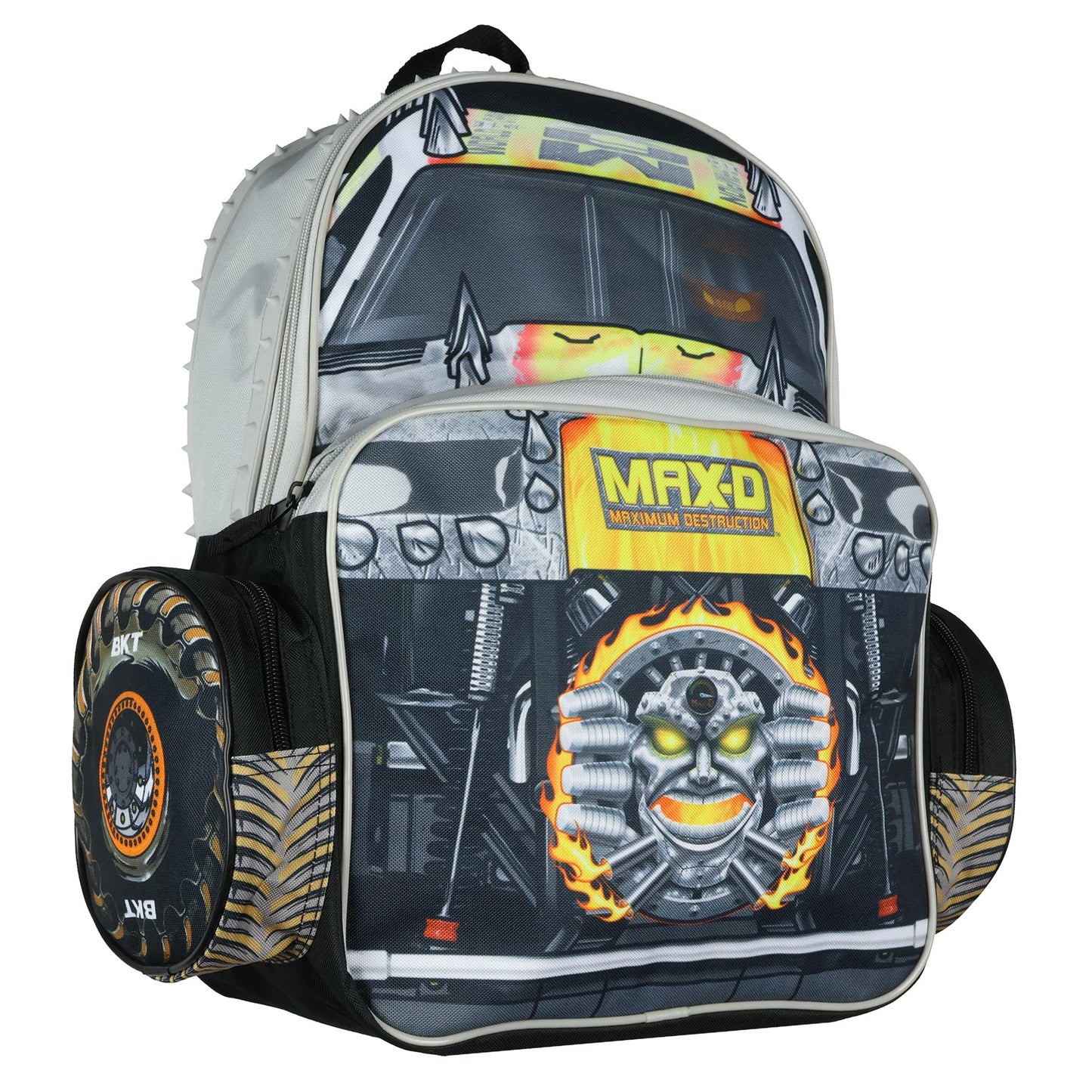 INTIMO Monster Jam Backpack Max-D Maximum Destruction 3D Monster Truck Kids School Book Bag with Laptop Tech Sleeve