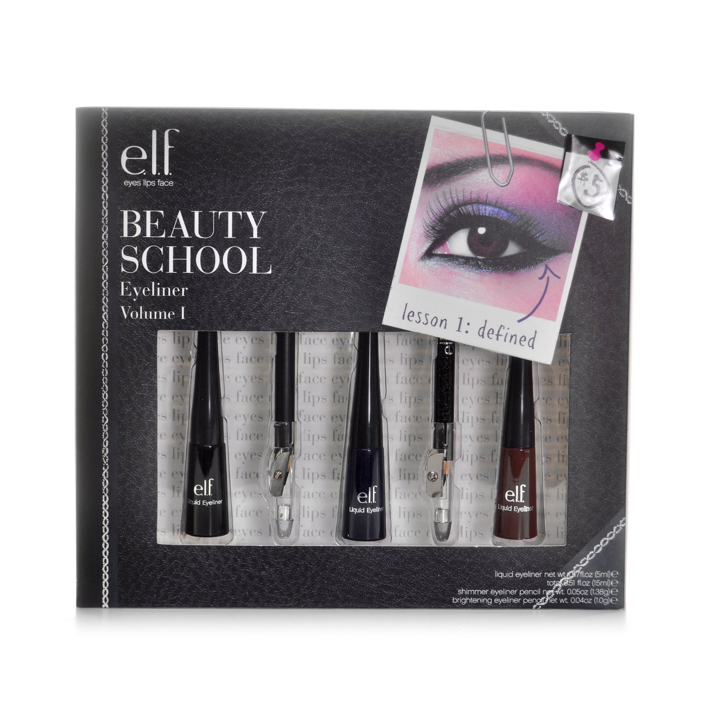 Elf Cosmetics Beauty School Eyeliner,5-ounce (pack Of 2)