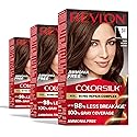 Revlon ColorSilk with Bond Repair Complex, Brown Permanent Hair Color, 100% Gray Coverage, Ammonia Free Hair Dye, Vegan Keratin, 37 Dark Golden Brown