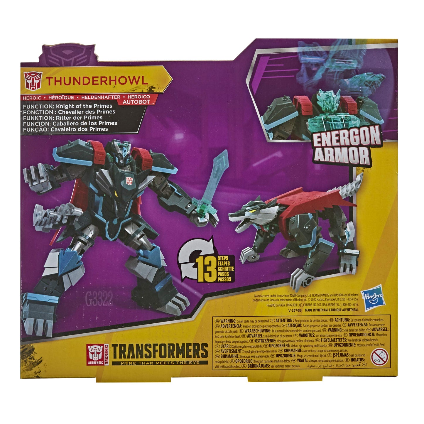 Transformers Bumblebee Cyberverse Adventures Ultra Class Thunderhowl Action Figure, Energon Armor Power Up, for Kids Ages 6 and Up, 6.75-inch