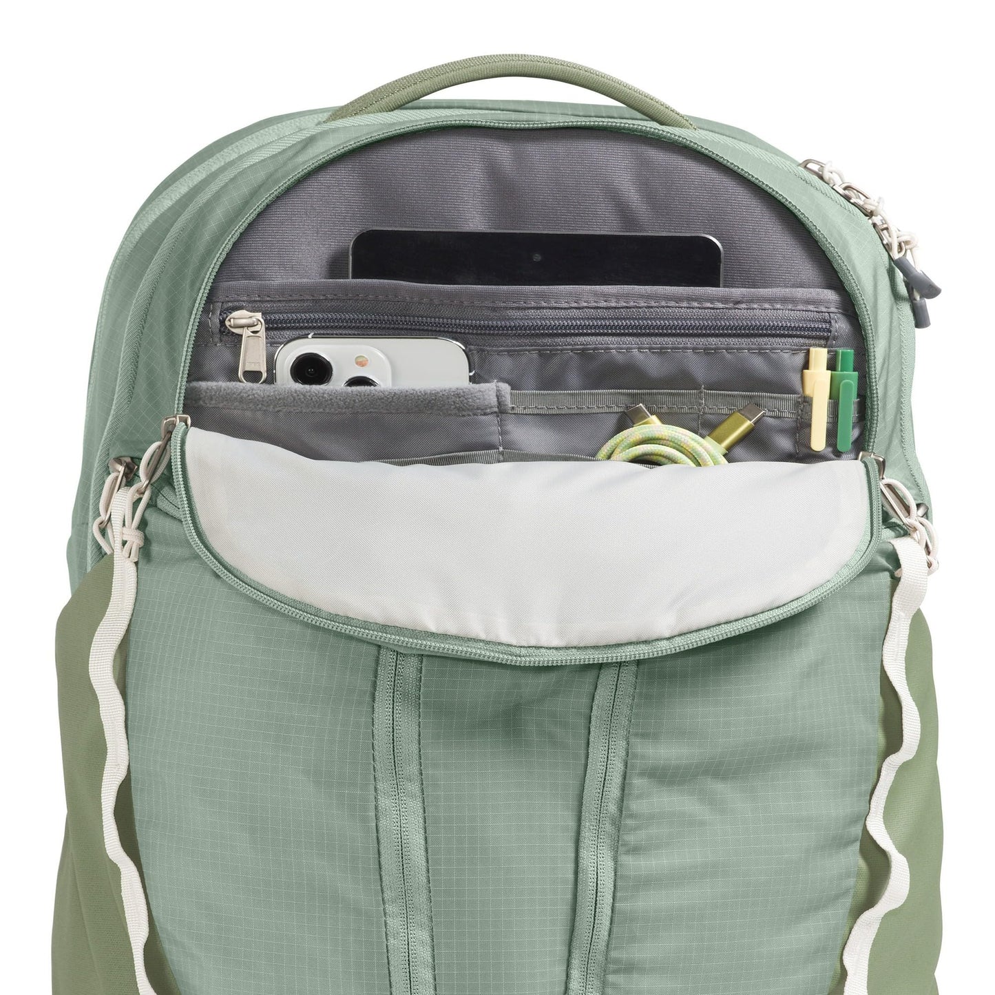 The North Face Women's Surge Commuter Laptop Backpack - Everyday Travel Bag, 16" Laptop Sleeve, Water-Repellent, Slate Moss/Bark Mist, One Size