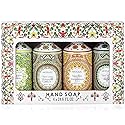 Mosaic Liquid Hand Soap / Wash Gift Set, Ideal Bathroom Kitchen Hand Soap Set , Olive Oil + Coconut & Hibiscus + Gardenia + Orange Blossom, 4 x 24.6