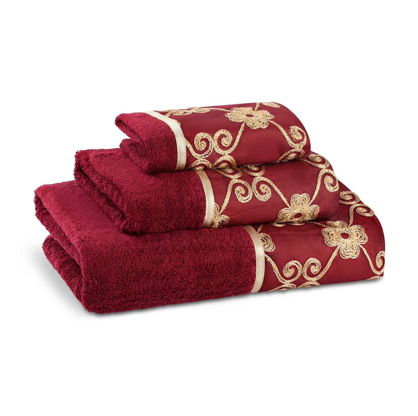 Zahari Home Elegant Rose Classic Luxury Bath Towel Set - 3 Piece Towel Set - Bath Towel, Hand Towel and Wash Towel for Contemporary Bathroom Decor